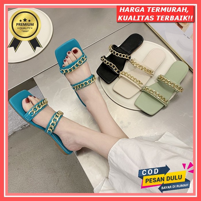 Import Terlentur Sandal Kokop /Sandal Slop Wanita Sandal Teplek Wanita Kekinian Teplak Wanita Import