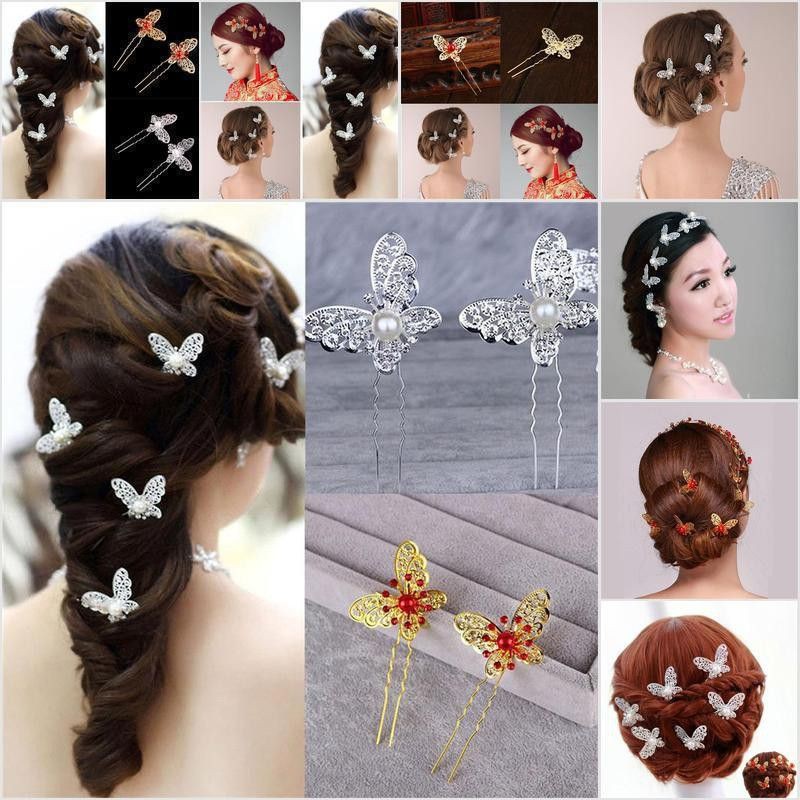 Hairpin Headress Hiasan Rambut Konde Kupu Kupu Butterfly Pesta Bride Bridemaid Pengantin Birthday