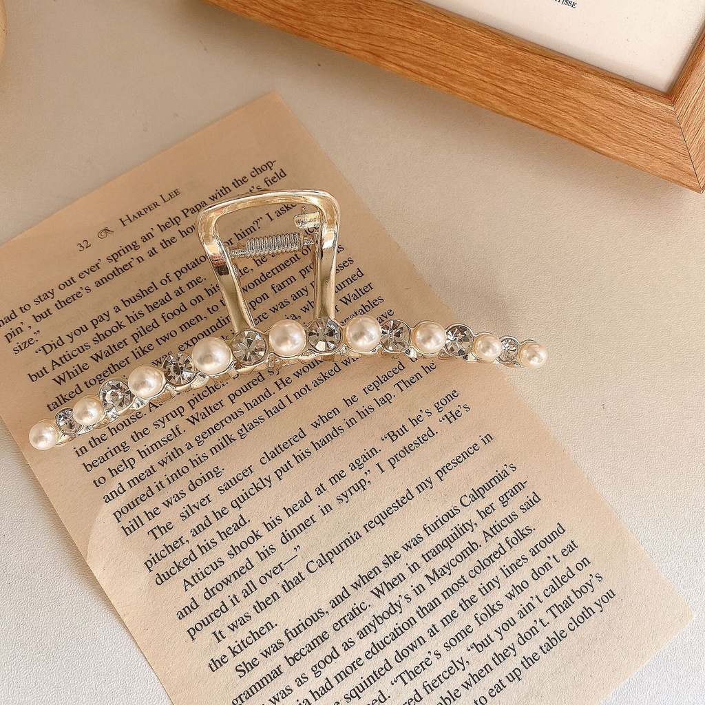 JEPIT BESI JEPITAN PANJANG PEARL JUMBO JEDAI METAL GOLD SILVER MUTIARA RAMBUT KRISTAL KOREA WANITA WARNA EMAS BESAR TEBAL KOREAN WOMEN FEMALE ELEGANT SMALL PEARLS RHINOSTONE JAW MANIK HAIR ACCESSORIES CLUTCHER CLAW HAIRCLIP CLIPS MEDIUM BIG LONG CEPOL
