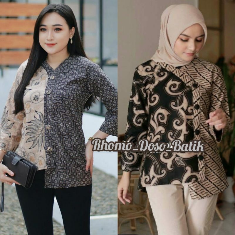 BAJU BATIK WANITA MODERN MONALISA GENES M,L,XL,XXL asli PEKALONGAN