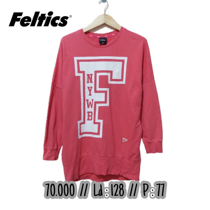 Crewneck Brand FELTICS Woman Wanita Murah Size Jumbo Pink Original