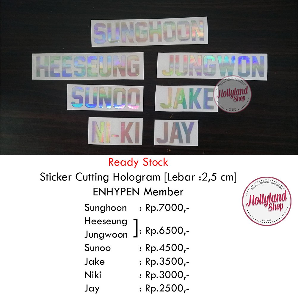 

Sticker Cutting Hologram ENHYPEN Member Unofficial