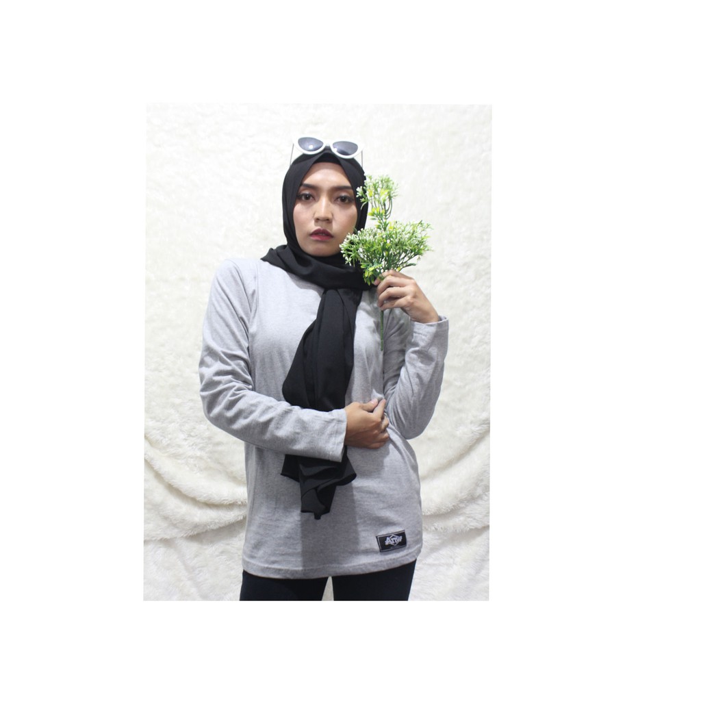 Kaos Polos Cewe Panjang Abu Misty