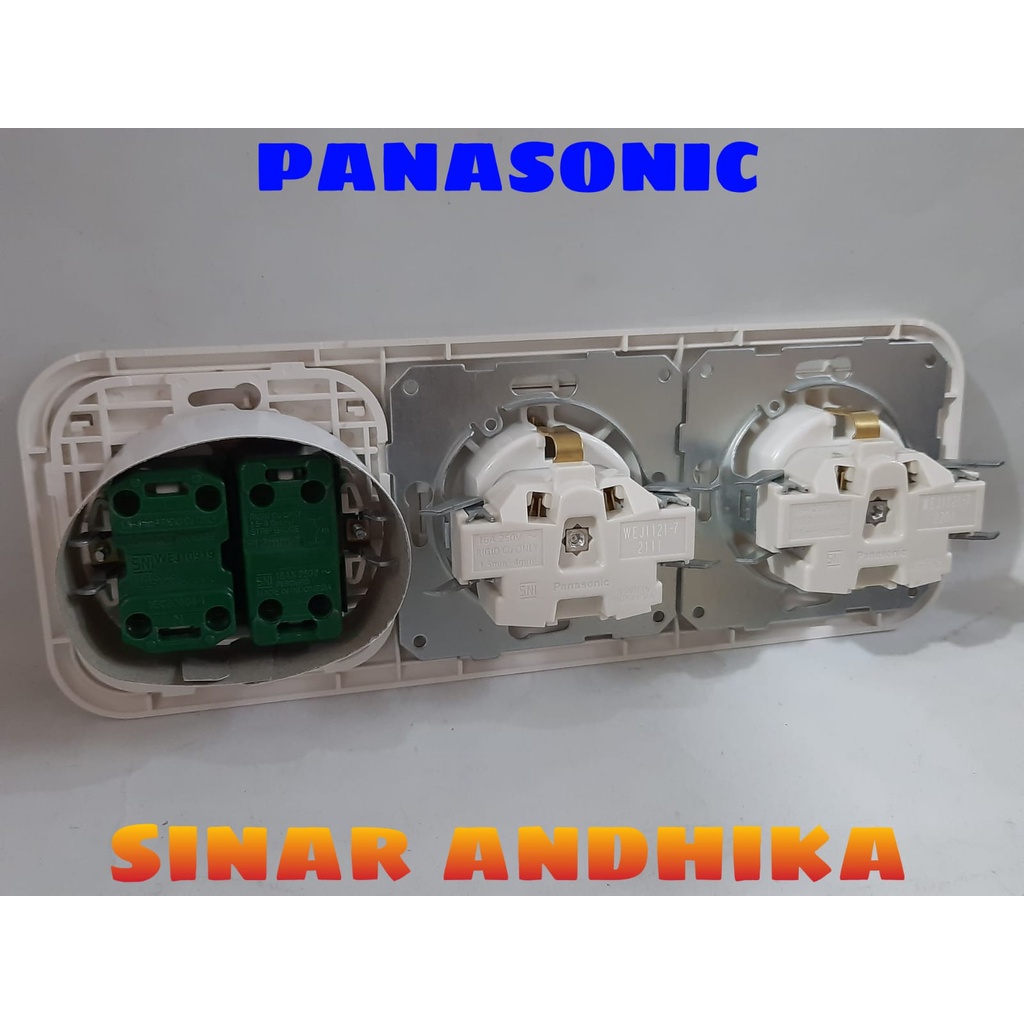 STOP KONTAK DOUBLE (CP) + SAKLAR + UNIVERSAL PANASONIC WEJ 7823 213119