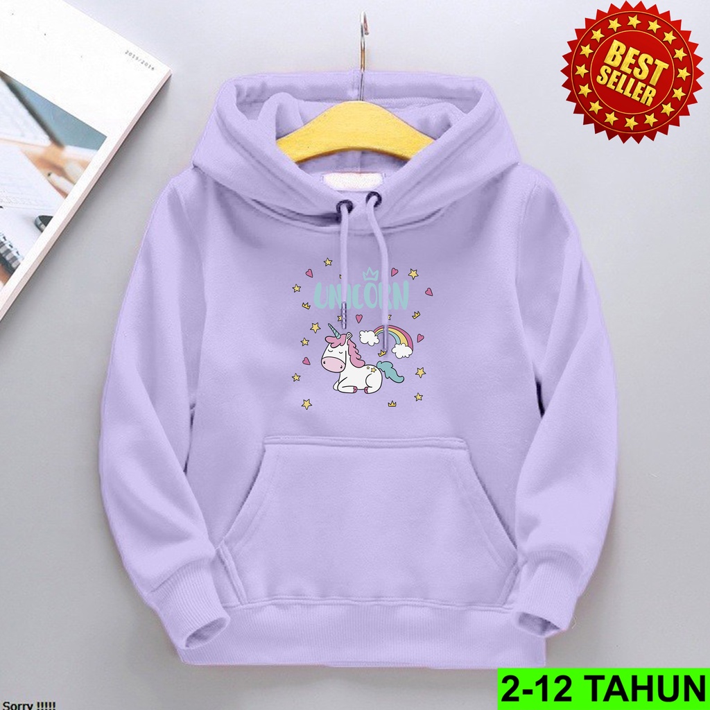 Hoodie Anak Perempuan Laki Laki / Hodie Anak Usia 2 3 4 5 6 7 8 9 10 11 12 Tahun / Jaket Anak Perempuan UNIICORN