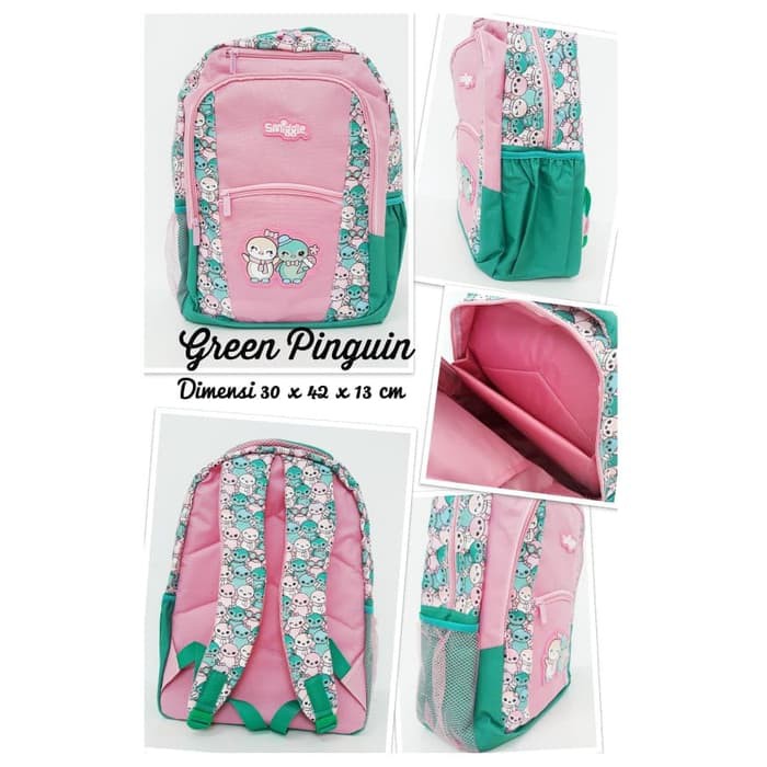 TAS SEKOLAH SMIGGLE   TAS RANSEL BACKPACK SMIGGLE   TAS ANAK SMIGGLE   GREEN PINGUIN