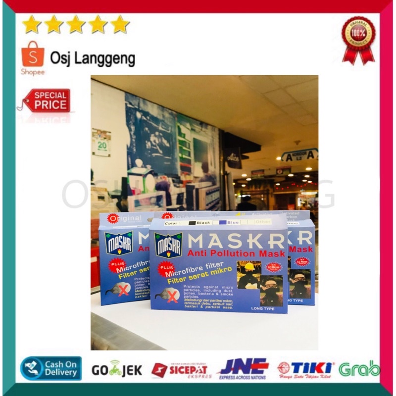 BISA COD |  Masker Motor / Debu - Masker Anti Polusi M A S K R Short Type