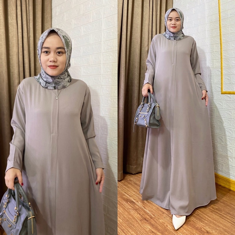 Dress Mecca Abaya, Bahan shakila premium. LD 110 PB 140