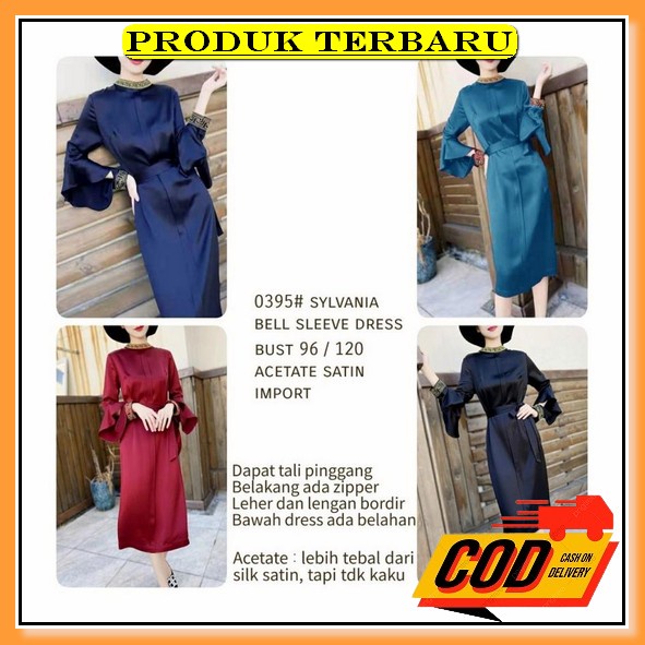 [Habis]Terbaru Imlek 2021 Natal Baju Cewek [Dress Arsita Ro]Dress Wanita Katun Denim Biru Dongker 52