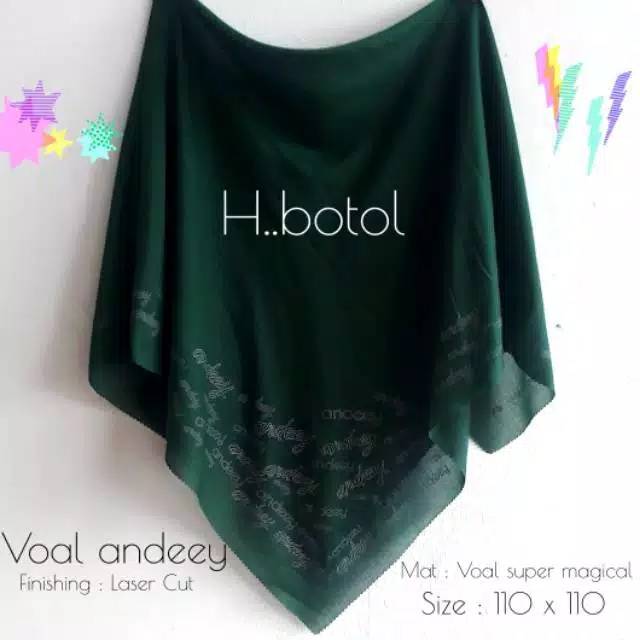 Kerudung Andeey hijau botol