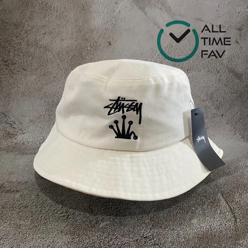 Jual Stussy Crown Bucket Hat White Shopee Indonesia