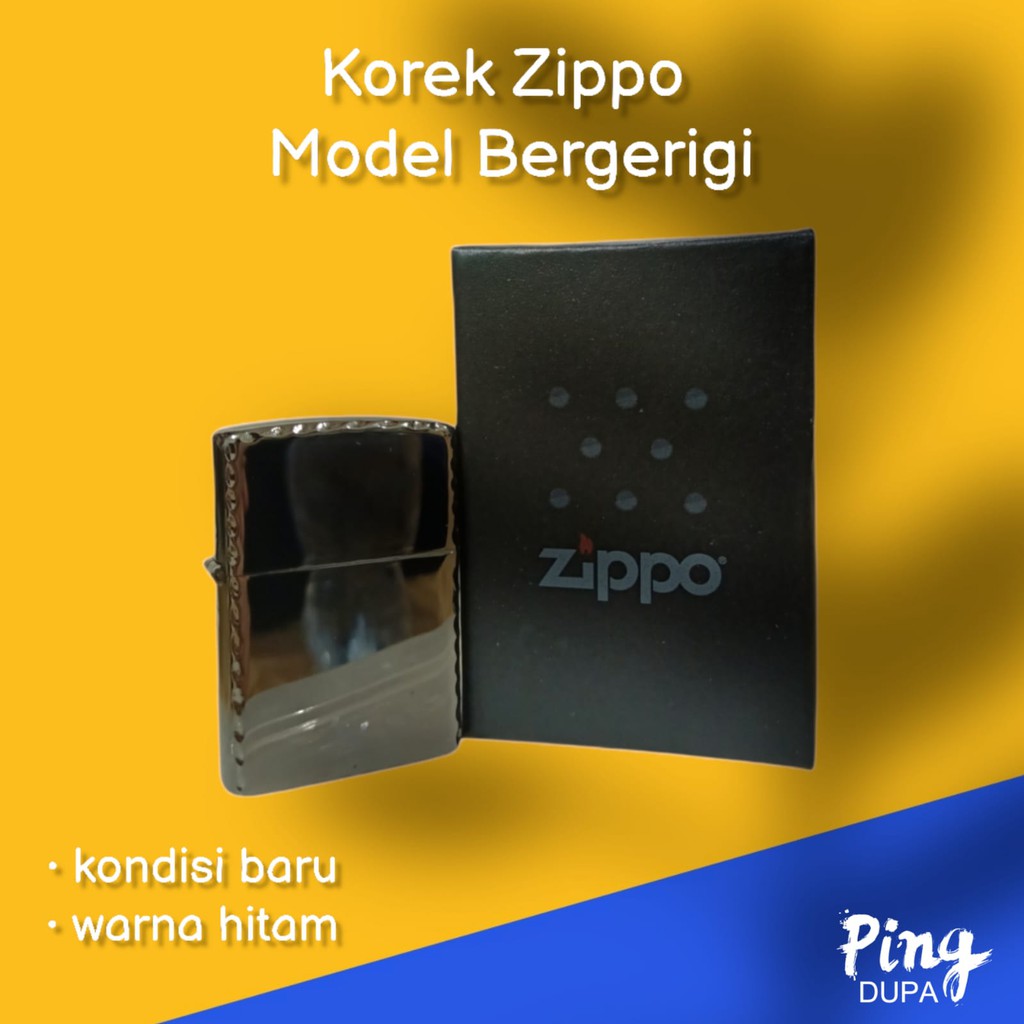 Korek Zippo HItam Model Bergerigi