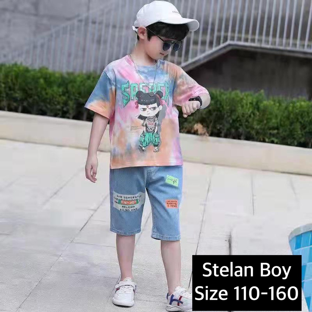 (LOLI-JKT) BOY-57 STELAN ANAK COWOK NACA TIE DYE SIZE 100-160