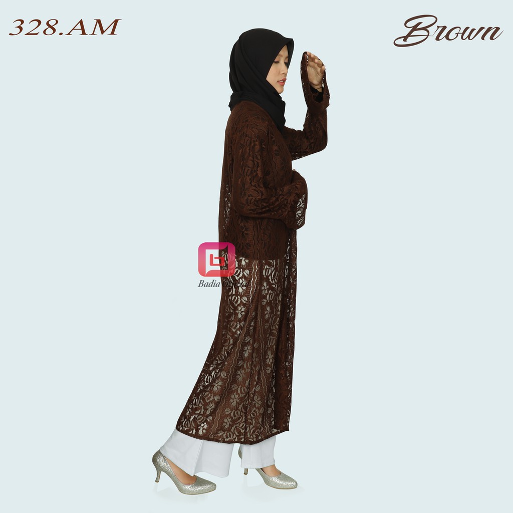 cardigan long outer kardigan brukat brokat kebaya lengan panjang wanita premium badia store 328