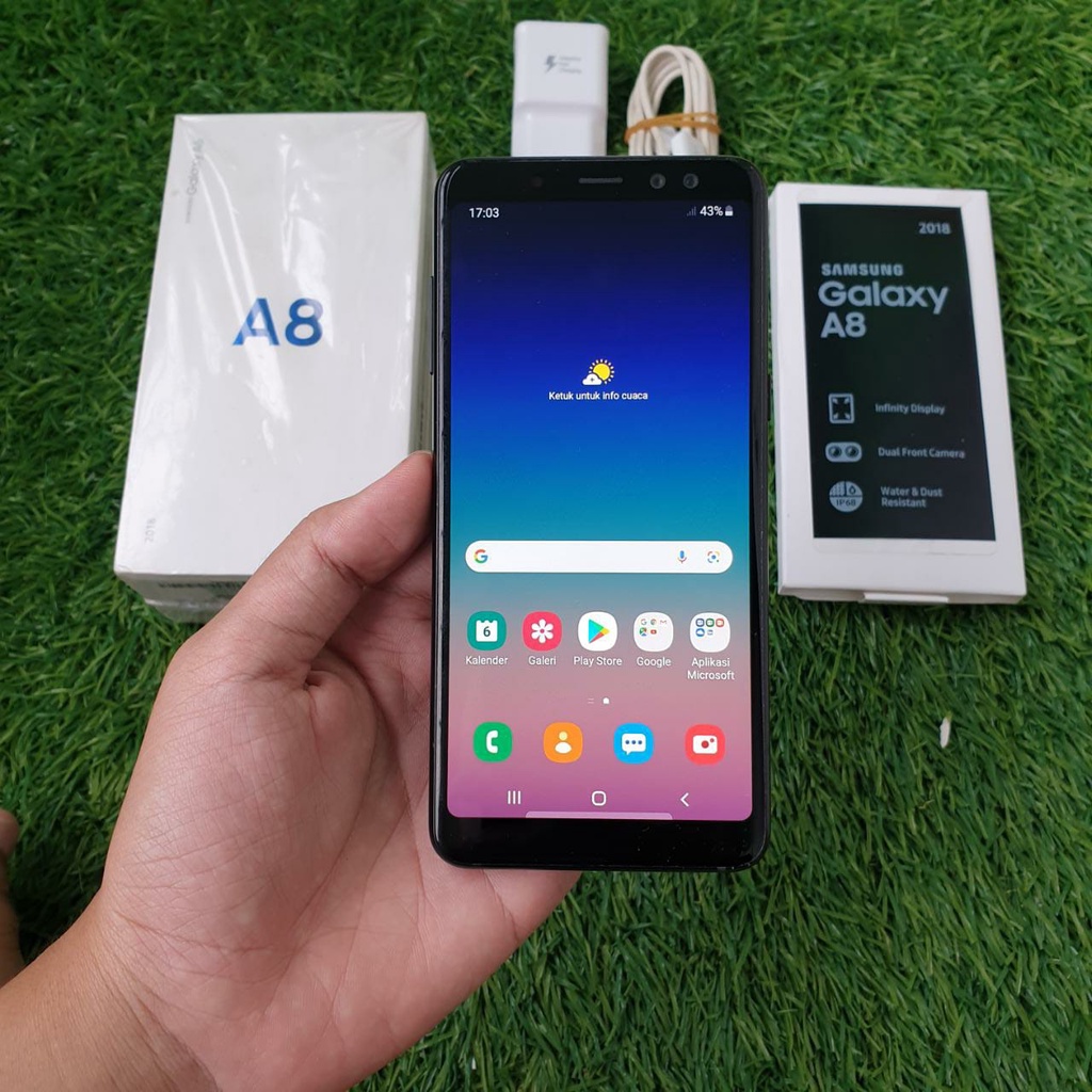 SAMSUNG A8 2018 SECOND 4/32GB HP SECOND HANDPHONE SECOND HP SEKEN HP BEKAS HP MURAH