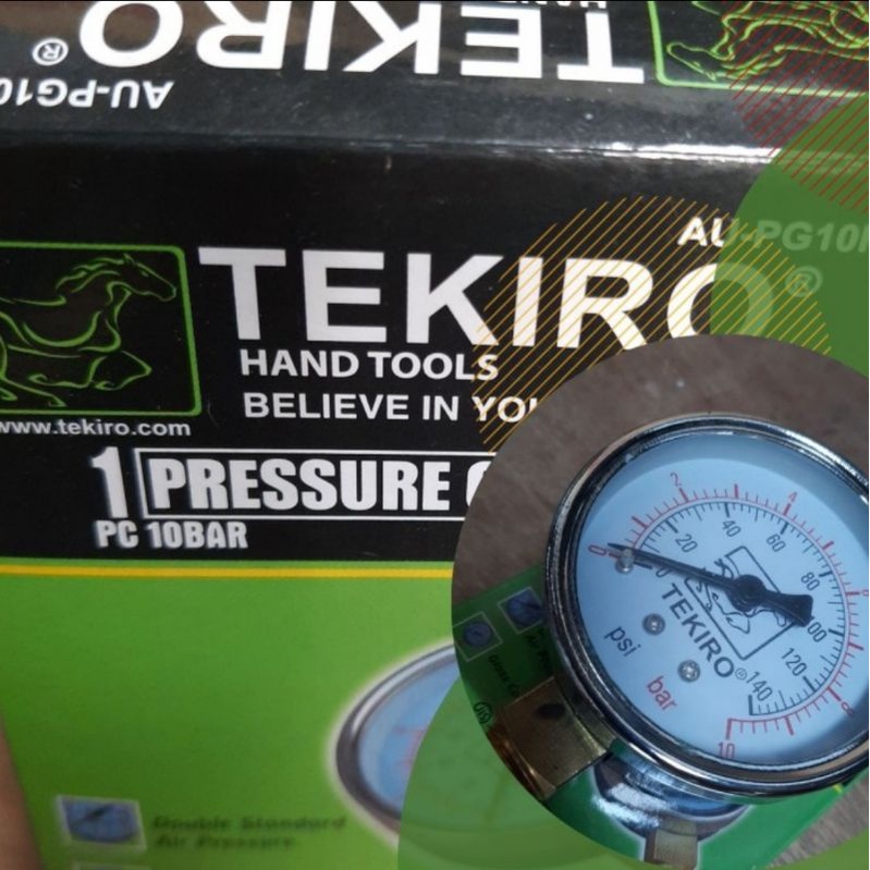 Jual PRESSURE GAUGE TEKIRO ORIGINAL 10 BAR SETRIKA UAP BOILER MANOMETER