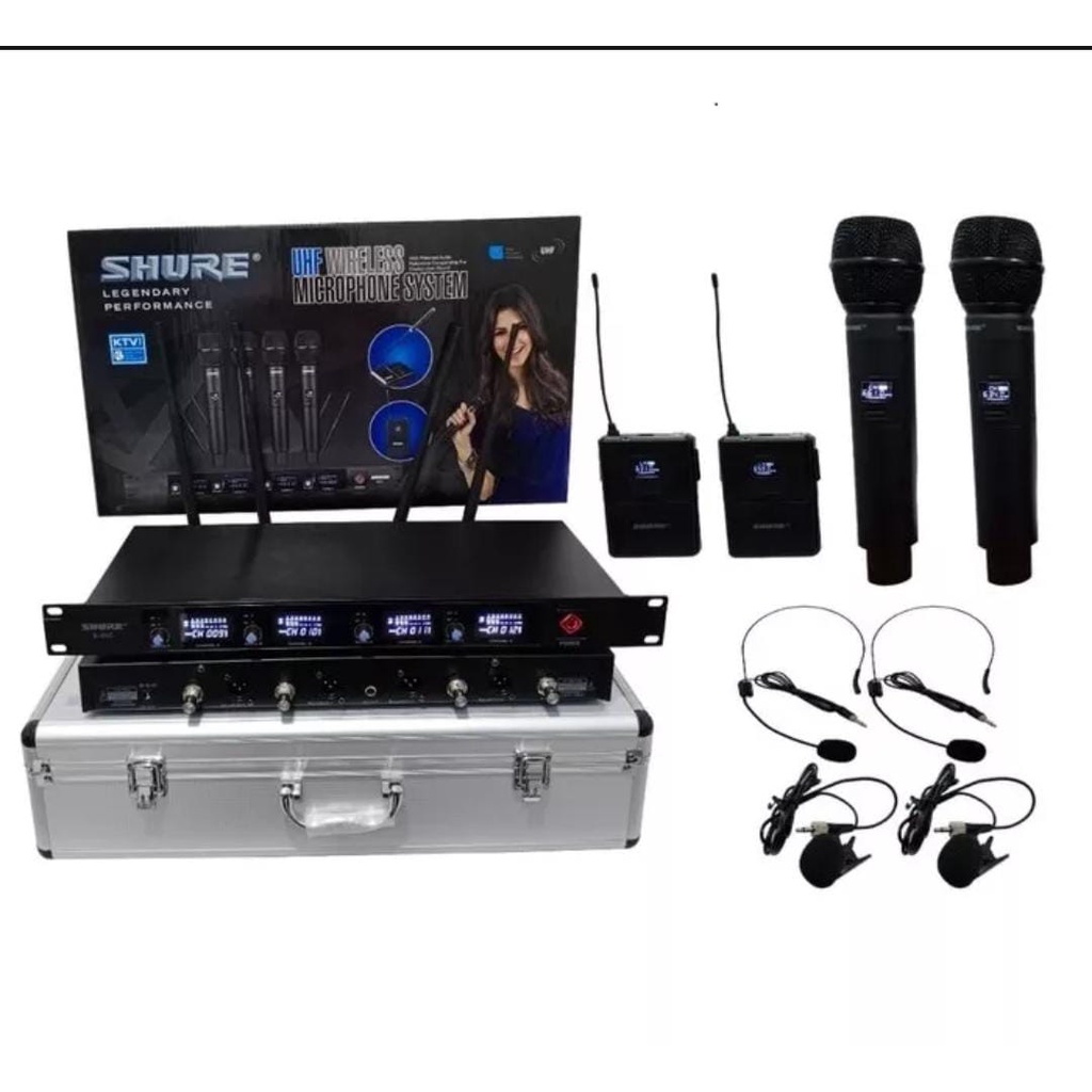 Jual Microphone wireless SHURE X1HC 2 handheld + clip on + 2 mic headset Indonesia