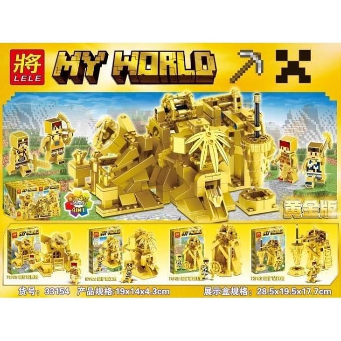 Lego Lele 33154 Block Gold Minecraft Mine Series 4In1 89