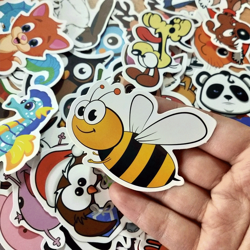 50 exquisite cartoon animal stickers graffiti waterproof skateboard stickers personalized luggage computer stickers