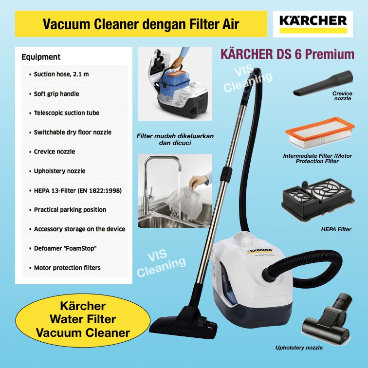 Vacuum Cleaner with Water Filter Karcher DS 6 Premium (Pembersih Tungau)