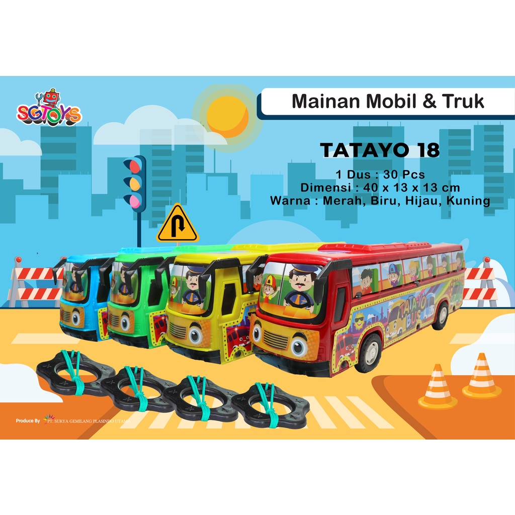 TERLARIS Mainan Anak Mobil Bus Tayo| MINI BUS TAYO DORONG|TATAYO 18