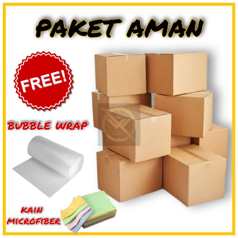 

Paket aman packing kardus free bubble wrap dan kain microfiber