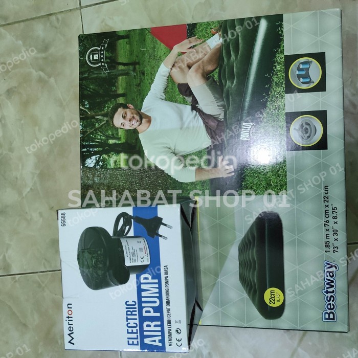 Kasur Angin Single + Pompa Angin Elektrik