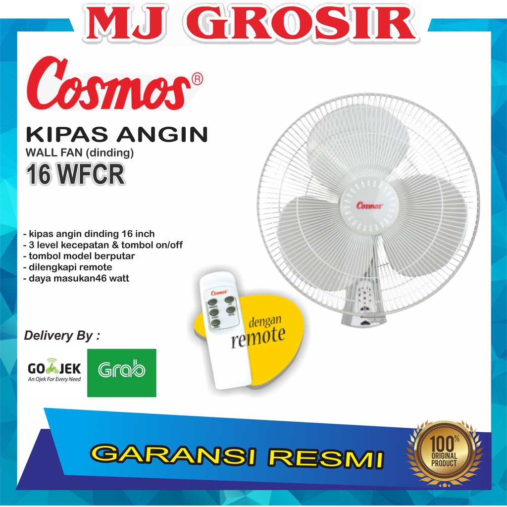 PROMO KIPAS ANGIN WALL COSMOS 16 WFCR 16 INCH KIPAS ANGIN DINDING