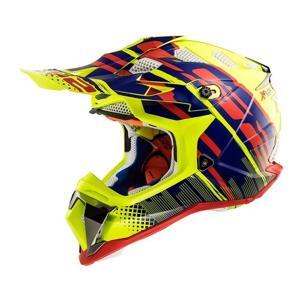 LS2 MX470 SUBVERTER BOMBER YELLOW BLUE RED | HELM FULL FACE