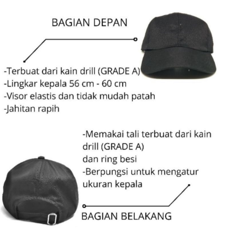 [PART 1] COD Topi Baseball Sport  Bordir / Topi Bucket Polos Pria / Wanita Distro Korea-4