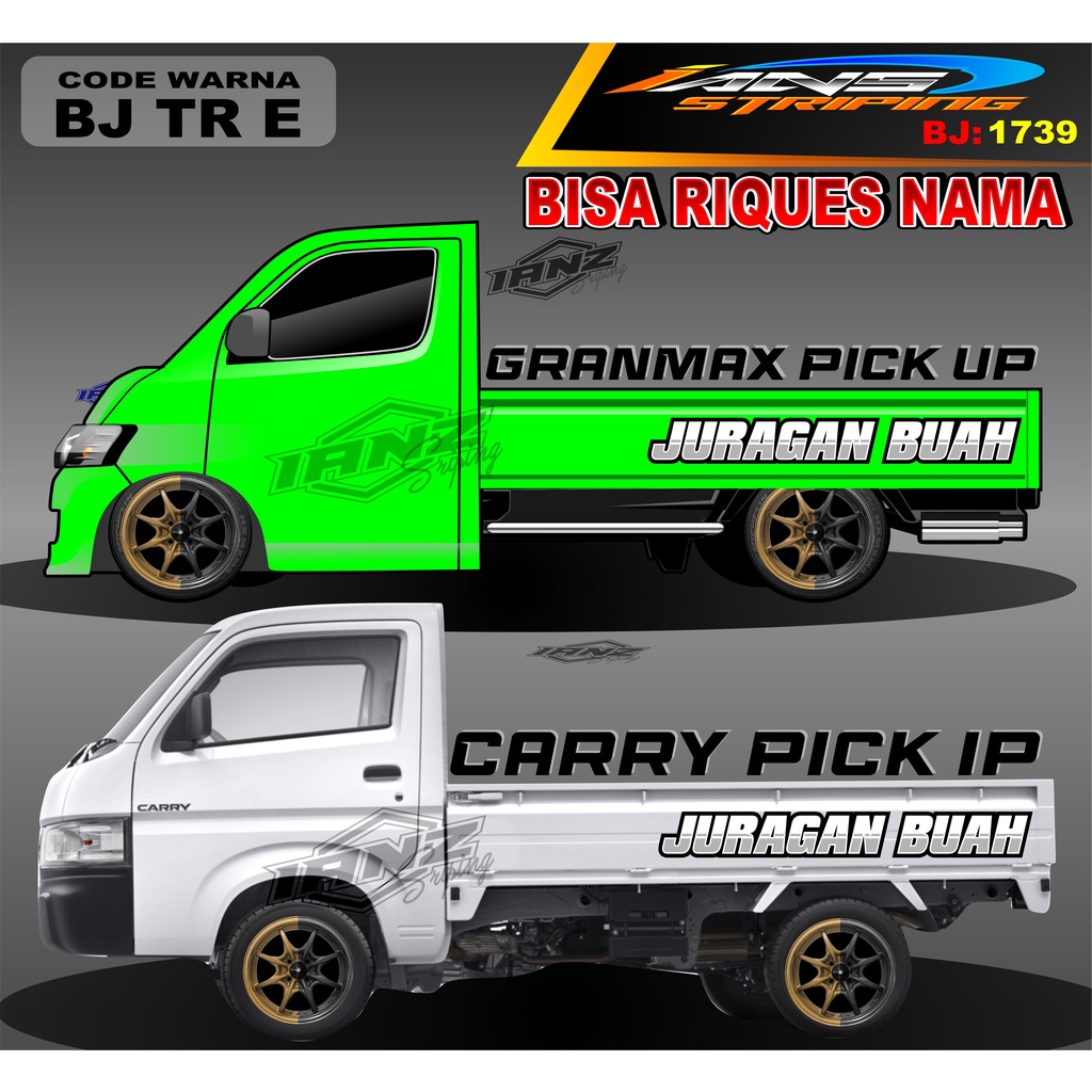 VARIASI STICKER TULISAN JURAGAN BUAH BAK SAMPING GRANMAX PICK UP / STICKER BAK SAMPING GRANMAX / DECAL STICKER GRANMAX PICK UP