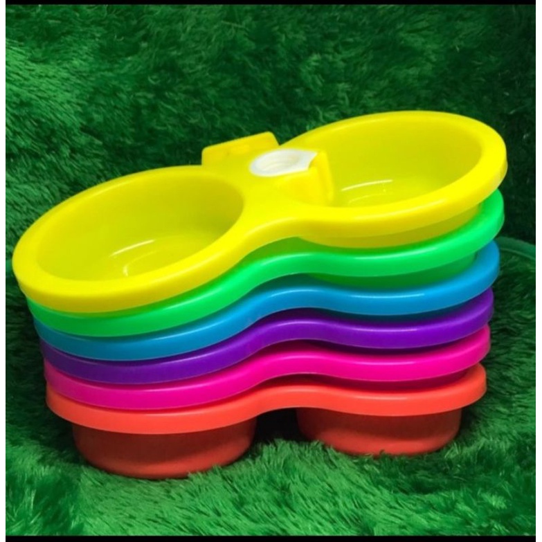 tempat makan minum gantung anjing kucing double