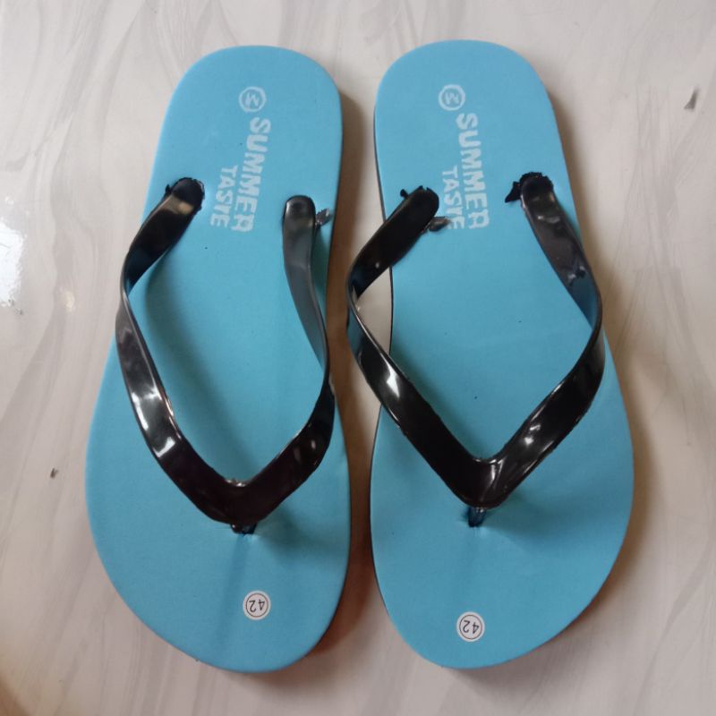 Sandal jepit spon biru summer, sandal jepit pria, sandal jepit murah