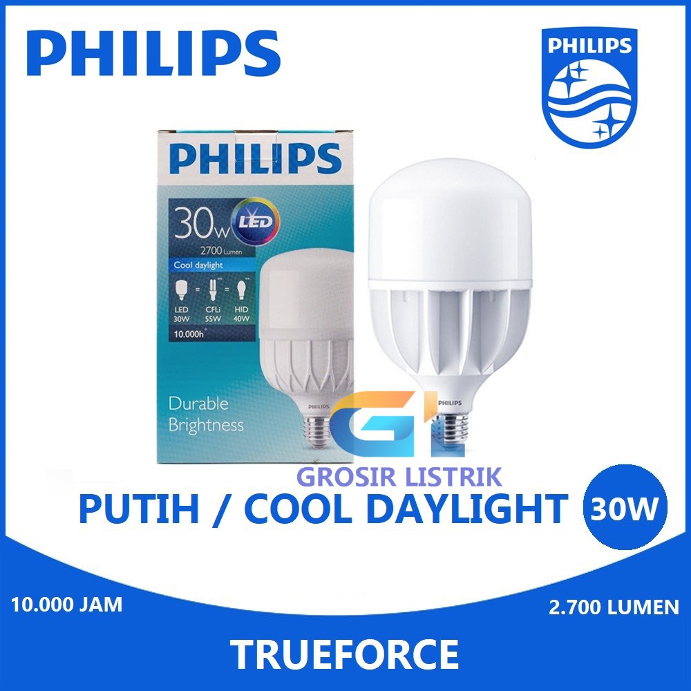 Lampu Philips LED TrueForce 30W Putih Cool Daylight 6500K (30 Watt 30 W 30Watt) Original Grosir