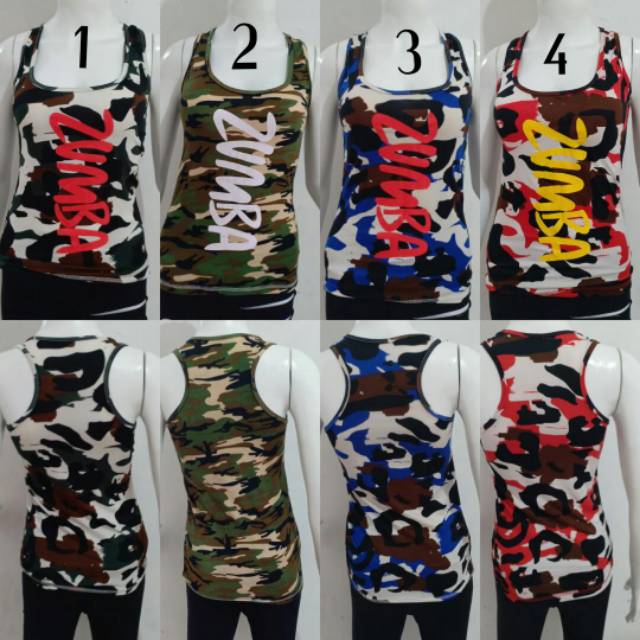 Baju senam atasan Zumba Army