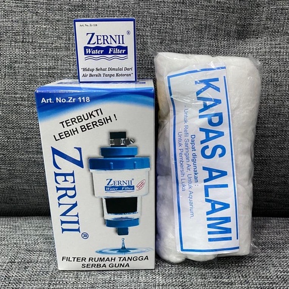 (BISA COD) Paket Lengkap Filter Air Zernii Water Filter Penyaring Kran Air FREE Kapas &amp; Karbon