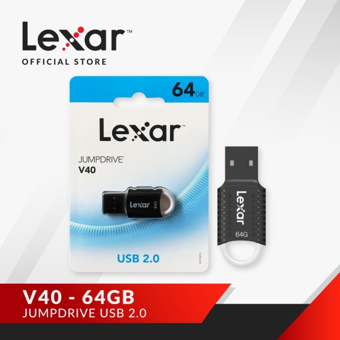 Flashdisk 64GB Lexar Flashdisk 64GB USB 2.0 JumpDrive V40