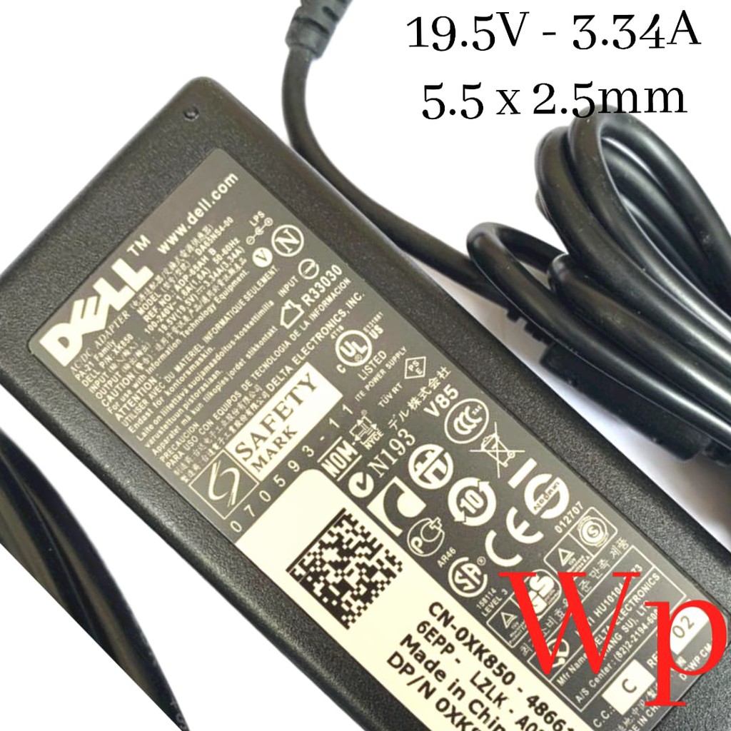 Adaptor Charger Original Laptop DELL 19.5V 3.34A (5.5 x 2.5 mm)