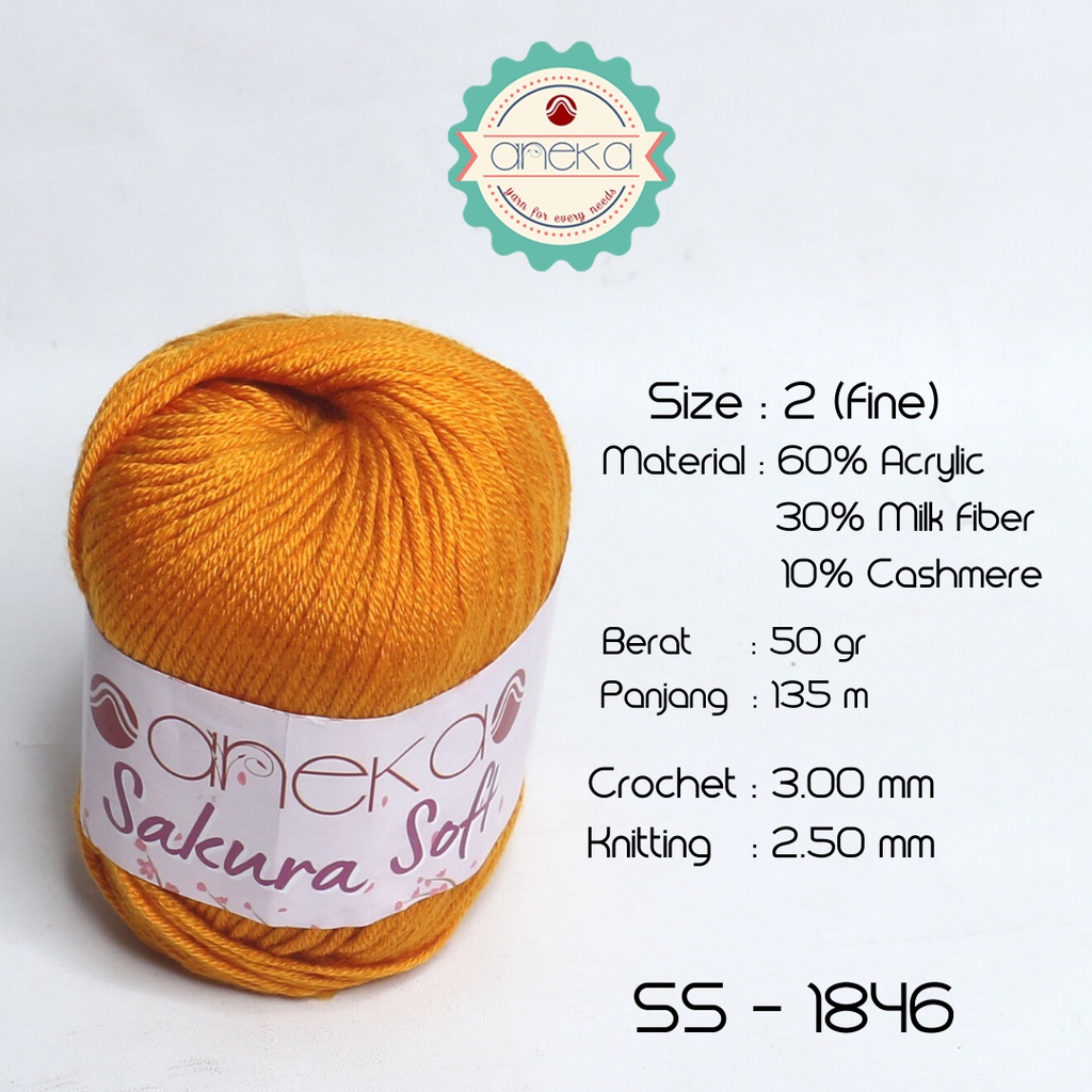 KATALOG - Benang Rajut Sakura Soft / Silk Cotton Milk Cotton Yarn - 1846