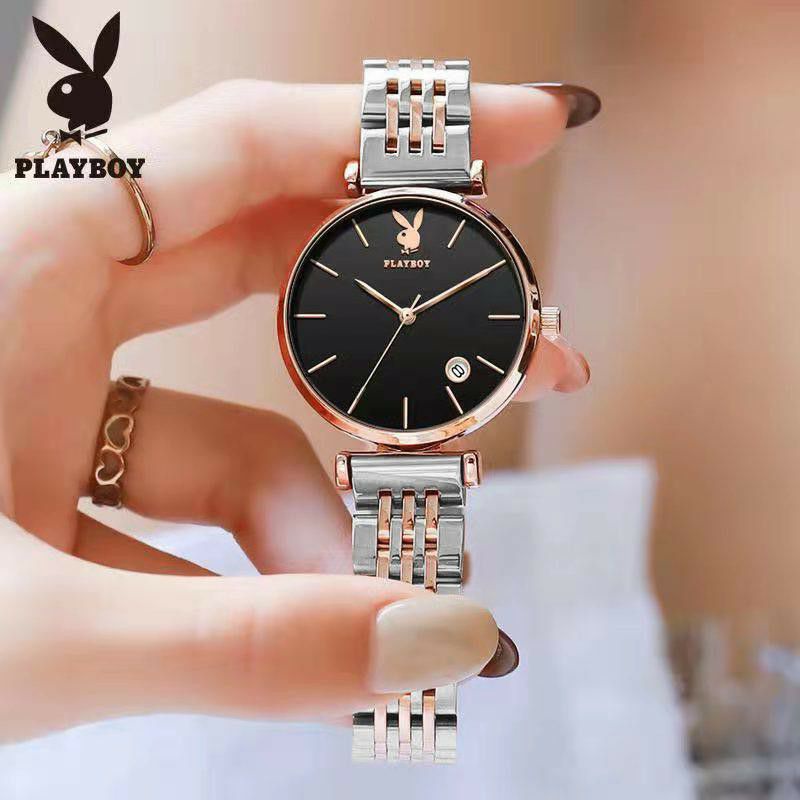 Jam Tangan Wanita Playboy Rantai Kombi dan Tanggal