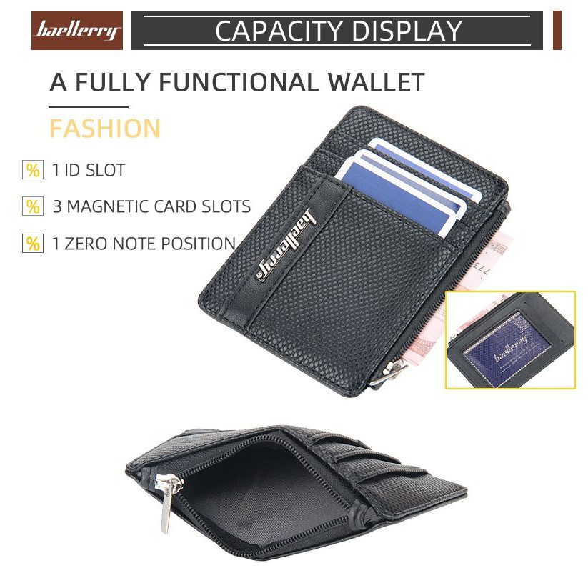 BAELLERRY D1861 Dompet Kartu Pria Bahan Kulit PU Leather Premium WATCHKITE WKOS