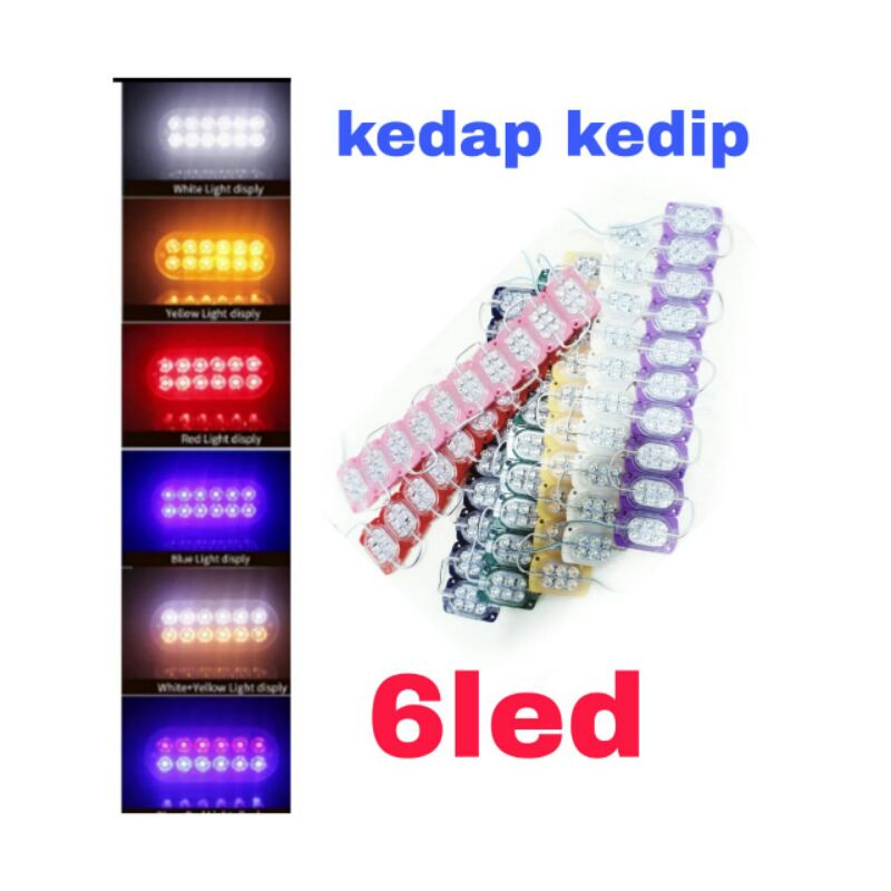 lampu mobil strobo motor truk 12v 24v universal depan belakang light anti kabut merah biru kuning hi