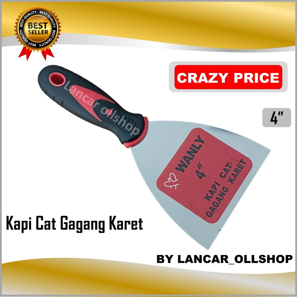 Kapi cat gagang karet 4 inch / Kape Cat / Kape Plat / Kerukan Cat