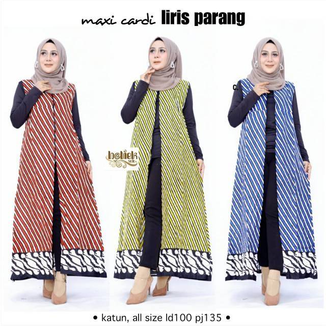 Maxi cardi liris parang Baju luar wanita muslimah santai