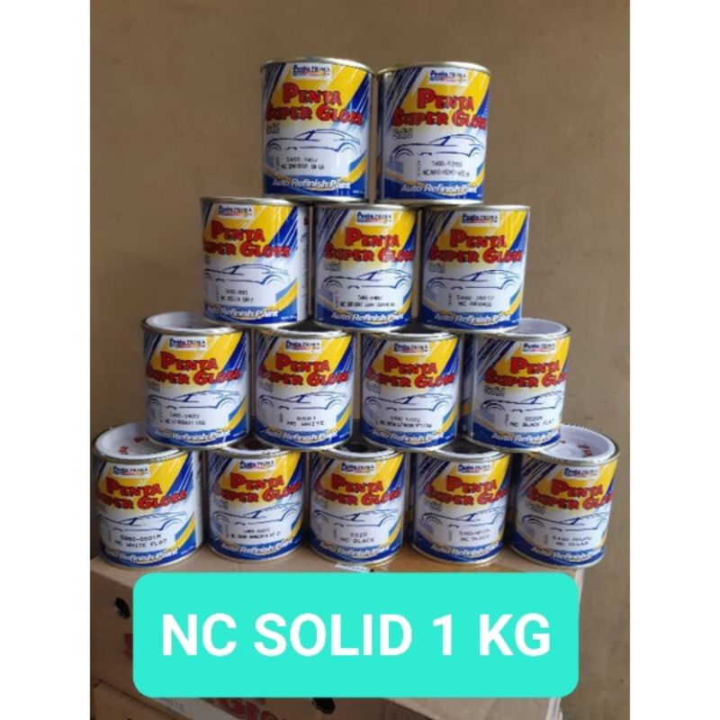 Cat Penta Super Gloss Nc Solid Hitam Putih Merah Clear Doff Kuning  Hijau Kuning - 1 Kg - Cat Body Motor Mobil