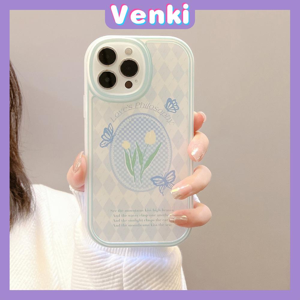 iPhone Case Silicone Soft Case Clear Case TPU Airbag Shockproof Full Coverage Protection Camera Blue Butterfly Flowers For iPhone 13 Pro Max iPhone 12 Pro Max iPhone 11 iPhone7Plus