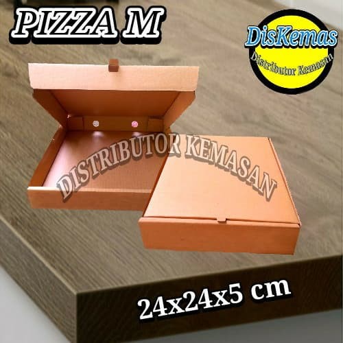 

KOTAK KARDUS PIZZA COKLAT POLOS MEDIUM 24x24x5 cm BOX PIZZA