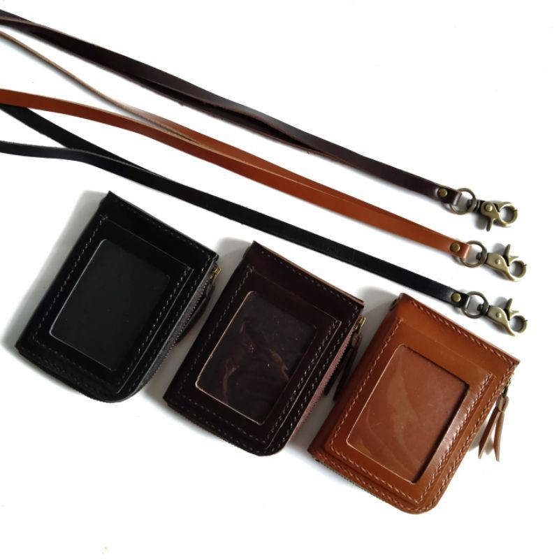 

ID Card / Name Tag Holder + Dompet Kulit Asli