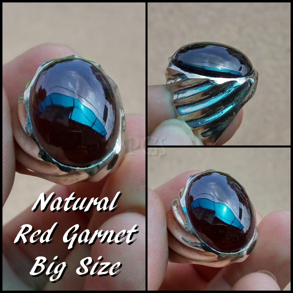 CINCIN BATU AKIK NATURAL RED GARNET HIGH QUALITY BIG SIZE TERMURAH
