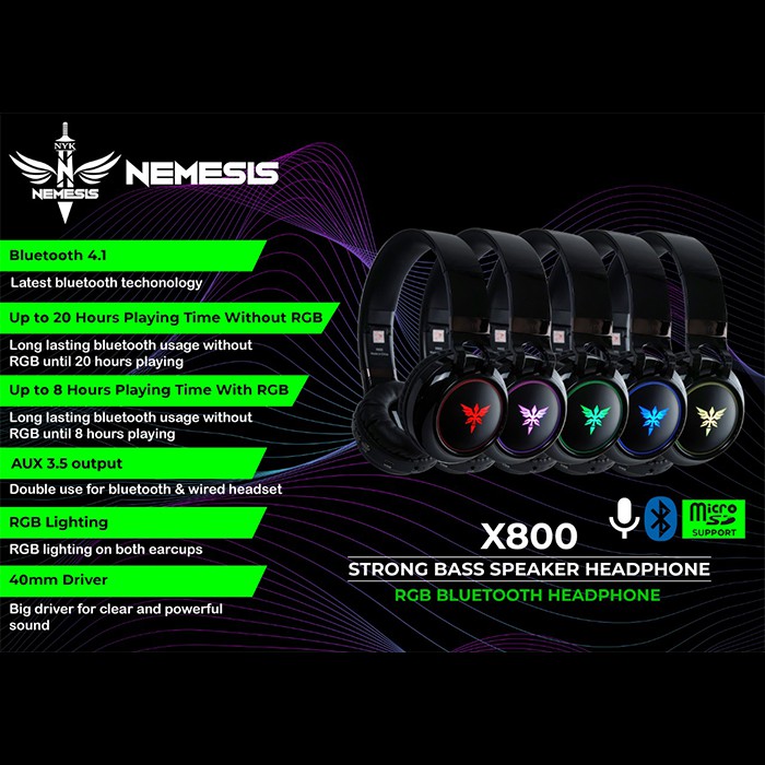 Gaming Headset Bluetooth NYK NEMESIS X800 For Mobile Gamers